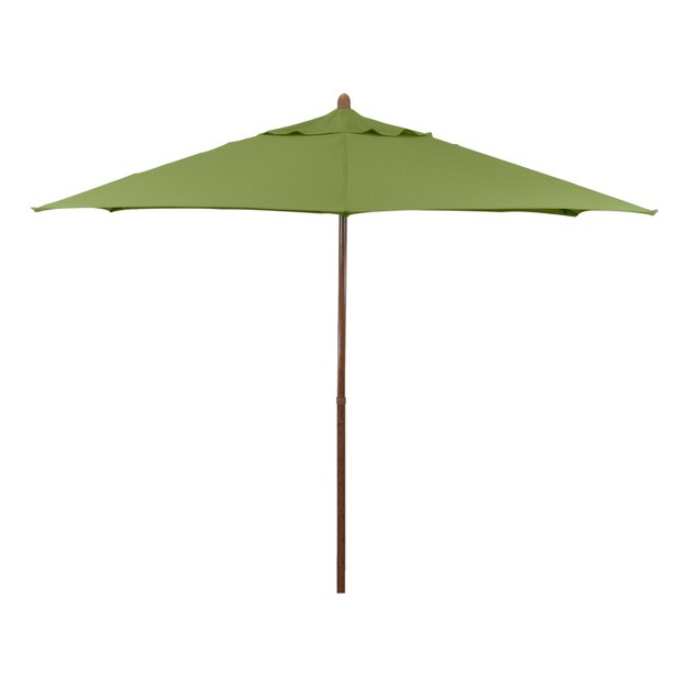 9 x27 X 9 x27 Round Wood Grain Steel Patio Umbrella Lime Green Astella