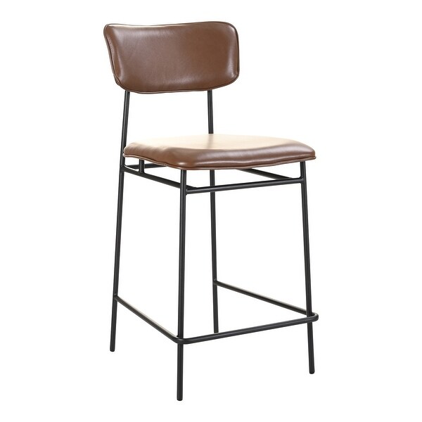 Aurelle Home Sally Modern Iron Frame Upholstered Counter Stool