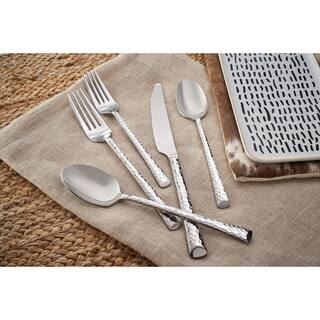 Skandia Vale Hammered 20 Piece 180 Stainless Steel Flatware Set (Service for 4) Forged SFF18N20SB