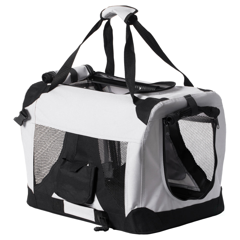 Soft-Sided Mesh Foldable Pet Travel Carrier， Airline Approved Pet Bag for Dogs and Cats