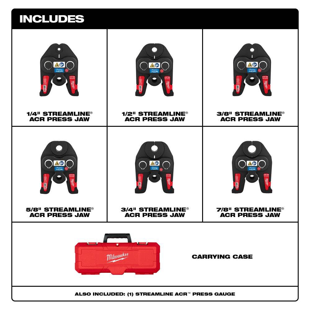 Milwaukee Streamline ACR Press Jaw Kit for M18 FORCE LOGIC Press Tools 1/4
