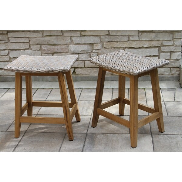 Nadine 5 pc. Teak and Wicker Counter Height Dining Set