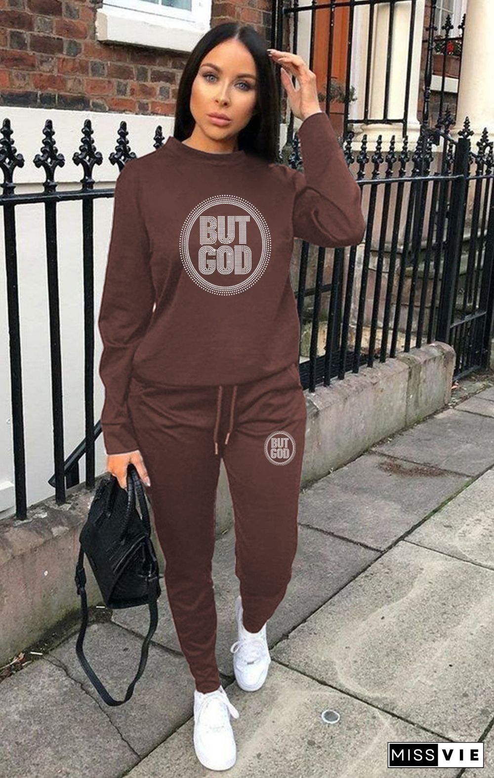 Plus Size Loose Casual Sweat Shirts and Pants Tracksuit