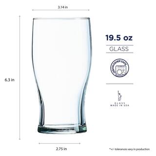 StyleWell 19.5 oz. Pint Beer Glasses (Set of 4) P7784