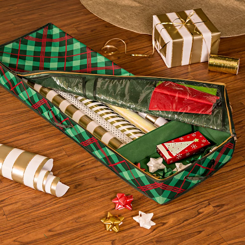 Honey-Can-Do Plaid Gift Wrap Organizer