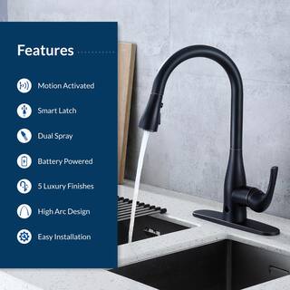 FLOW Motion Activated Single-Handle Pull-Down Sprayer Kitchen Faucet in Oil Rubbed Bronze UB-7000-ORB