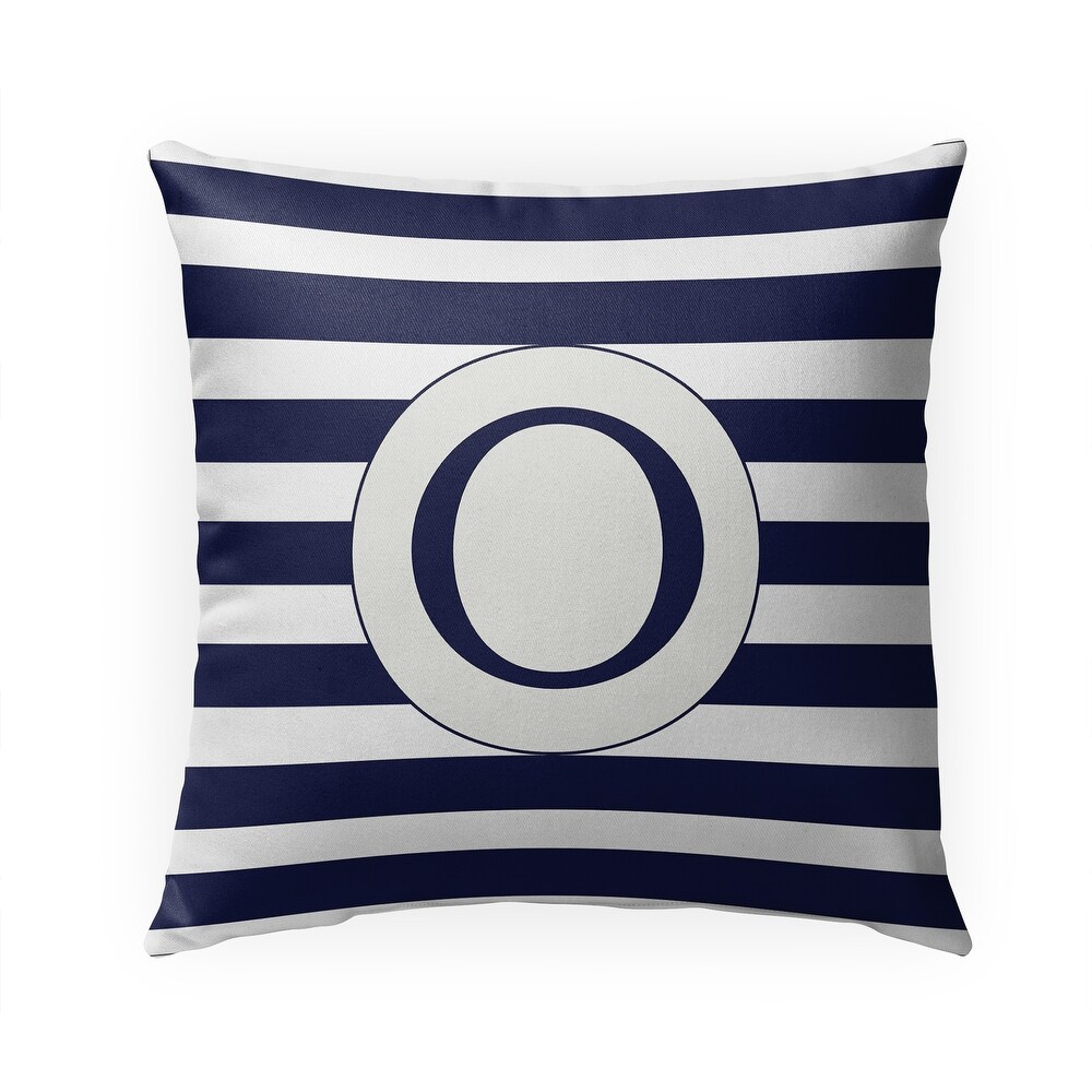 MONO NAVY STRIPED O IndoorOutdoor Pillow By Kavka Designs