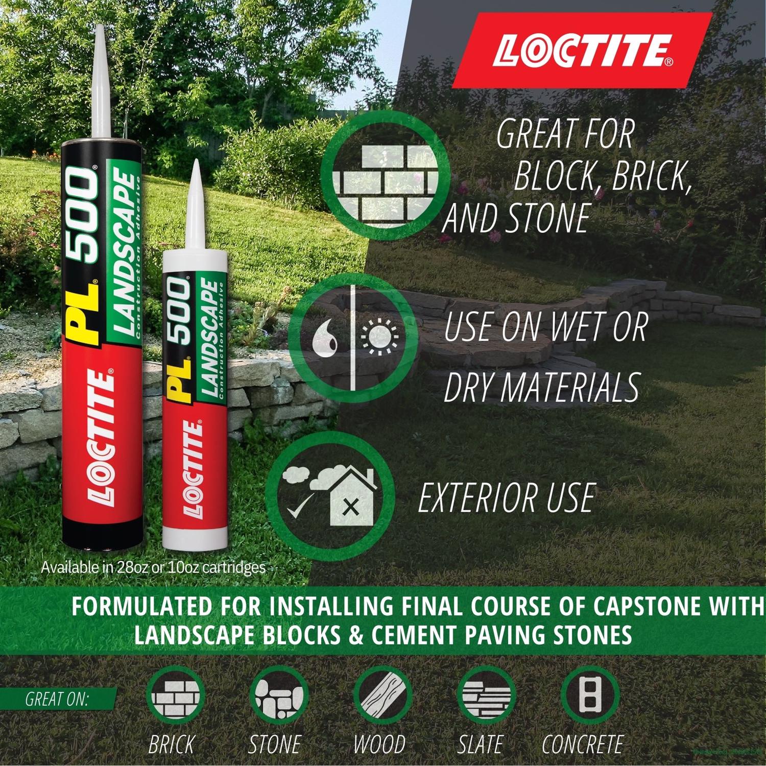 Loctite PL 500 Landscape Block Synthetic Rubber Construction Adhesive 28 oz