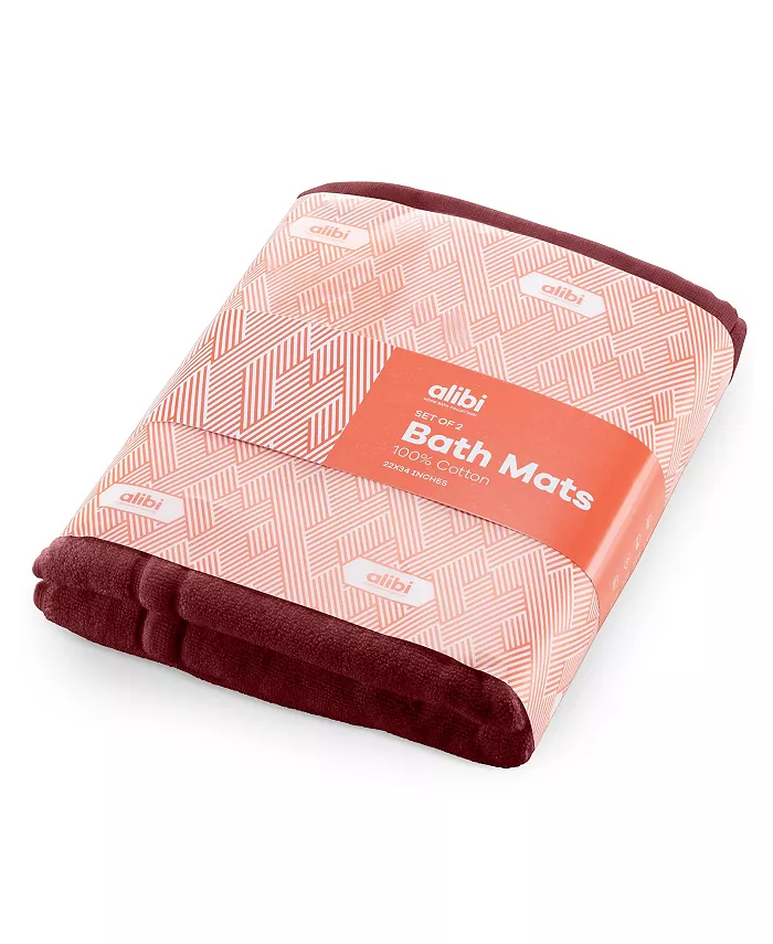 Alibi Soft and Absorbent Luxury Cotton Bath Mat 24 x 17 - 2 Pack