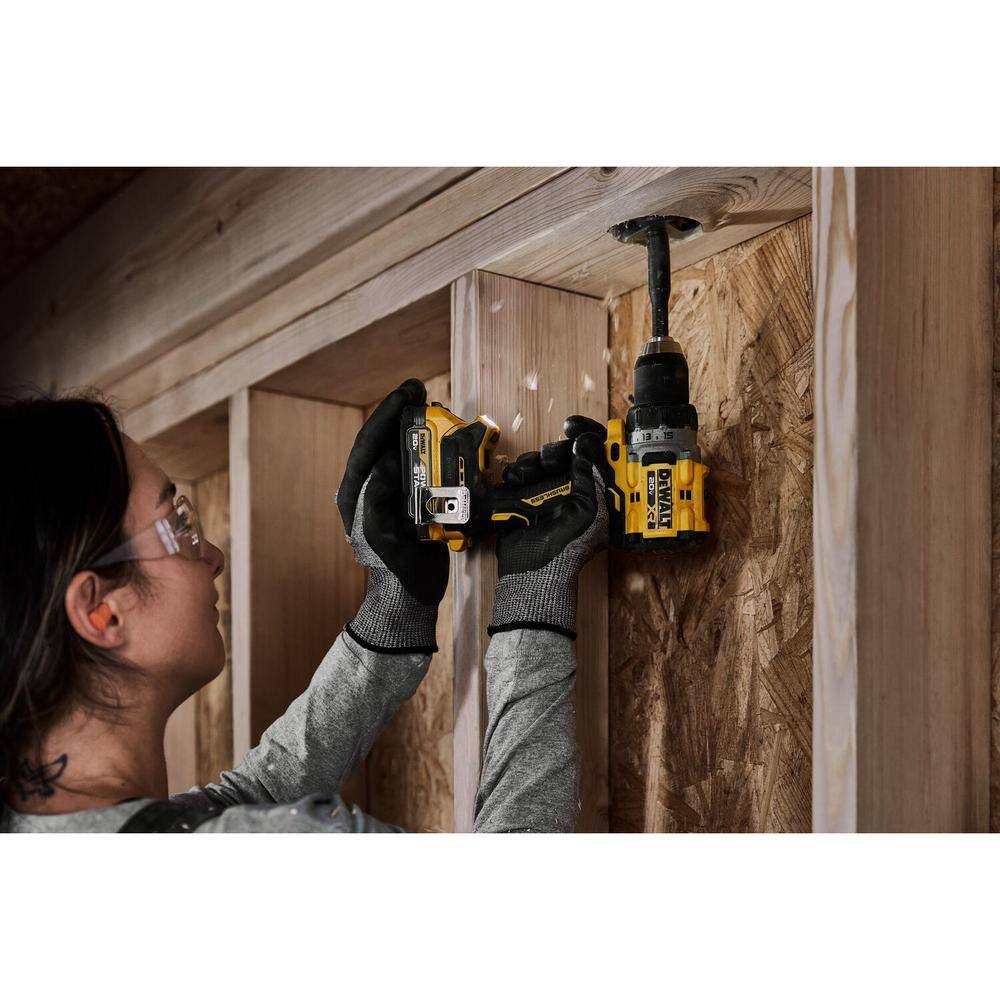 DEWALT DCK2051D2 20V MAX XR Cordless Drill/Driver， ATOMIC Impact Driver 2 Tool Combo Kit， (2) 2.0Ah Batteries， Charger， and Bag