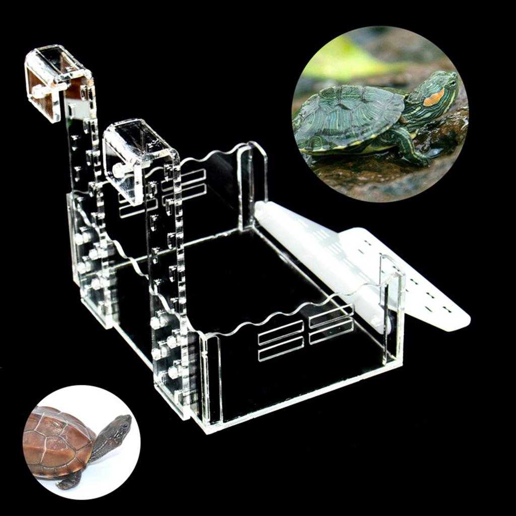 Acrylic Multi-functional Turtle Resting Reptile Basking Island Platform Dock