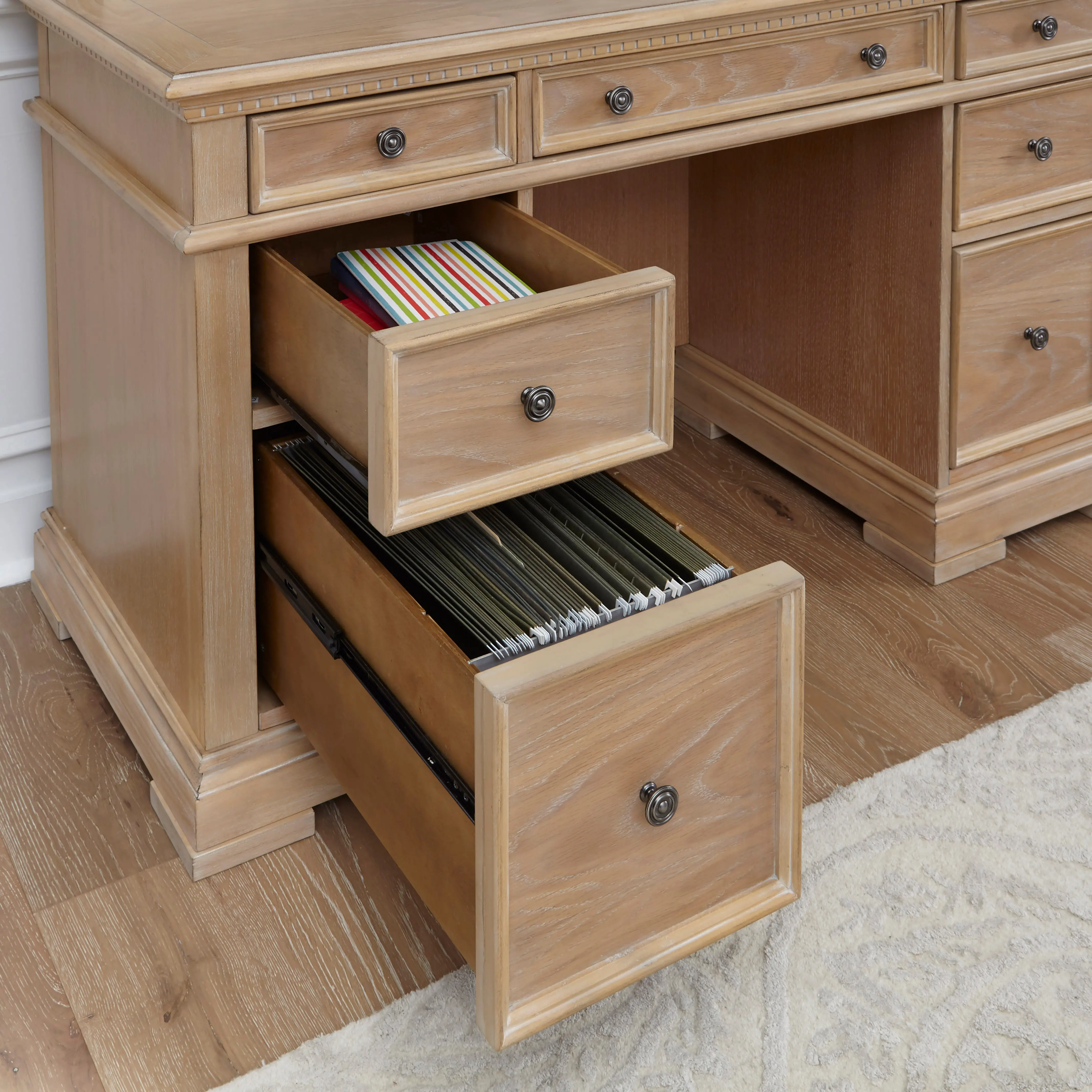 Manor House Brown Pedestal Desk