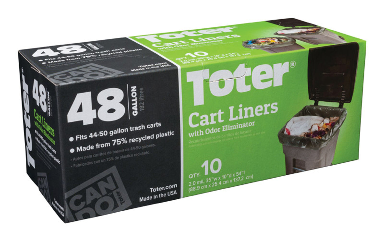 CART LINER 48GAL 10CT