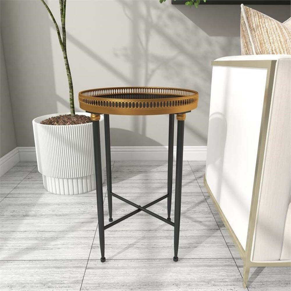 Estelle Metal and Marble Accent Table