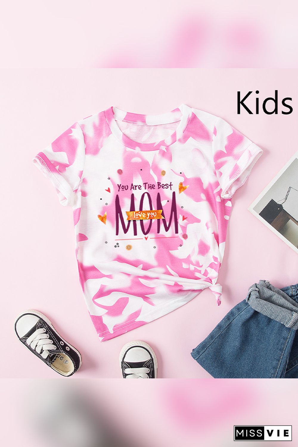 Family Matching Mother's Day MOM Print Short Sleeve Tee Wholesale