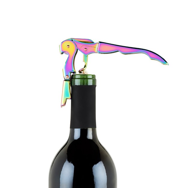 Blush Mirage Double Hinged Corkscrew Cute Iridescent Wine Bottle Opener And Foil Cutter Stainless Steel Bar 4 75 Inches Long Set Of 1 Multicolor