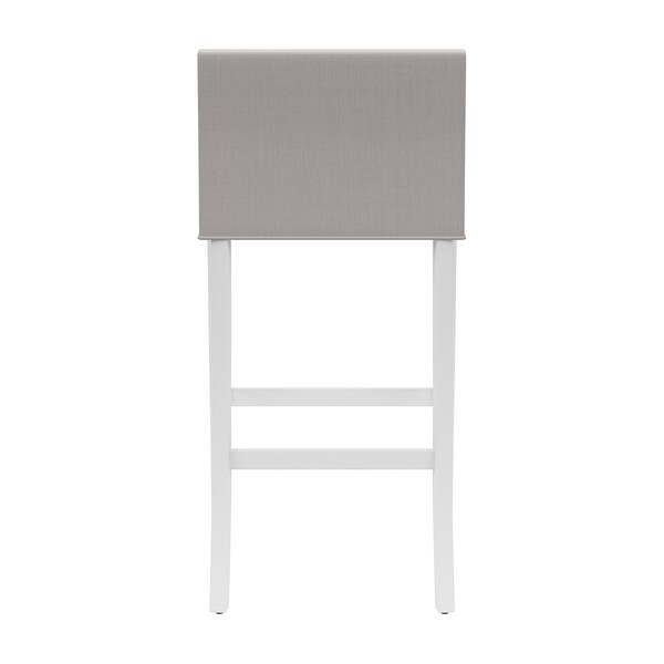 Desco Wood Upholstered Stool， White