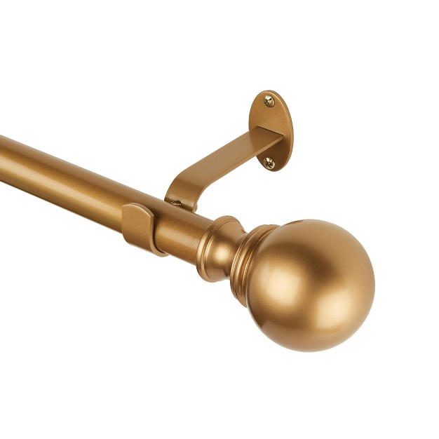 Window Drapery Single Curtain Rod With Globe Ball Finial Elrene Home Fashions