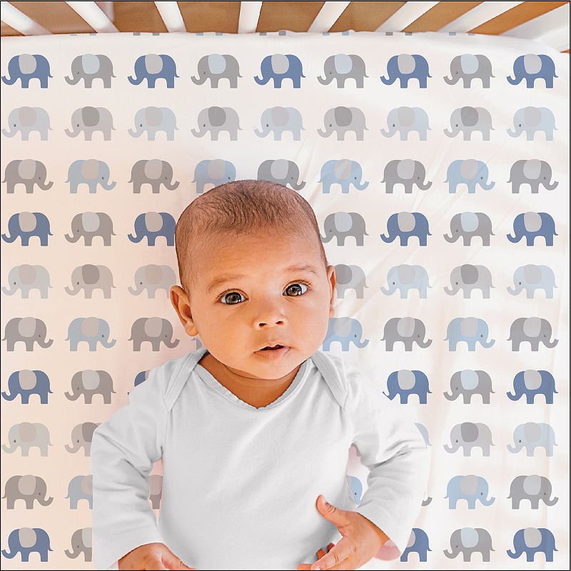 The Peanutshell 2-Pack Sleepy Elephant Crib Sheets