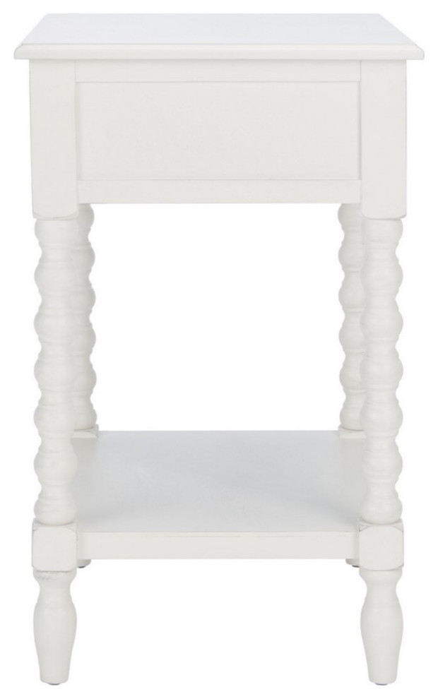 Thea Accent Table Distressed White   Traditional   Side Tables And End Tables   by AED Luxury Home Decor  Houzz