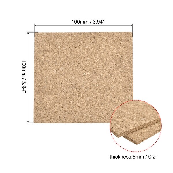 100x100x5mm Square Coasters Cork Cup Mat Pad for Tableware 8pcs - Wood