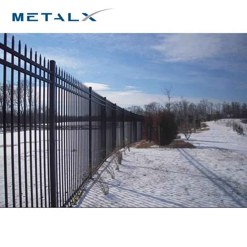 Anping factory supply anti climbing galvanized metal fence system italian style decorative iron fence design