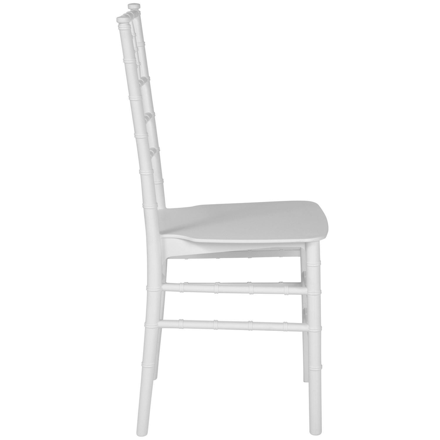 Flash Furniture 2 Pack HERCULES Series White Resin Stacking Chiavari Chair