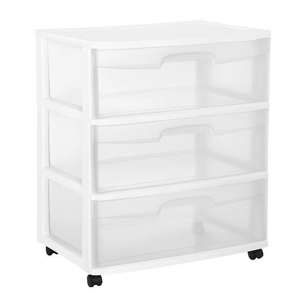 Sterilite Wide 3Drawer Chest with Wheels