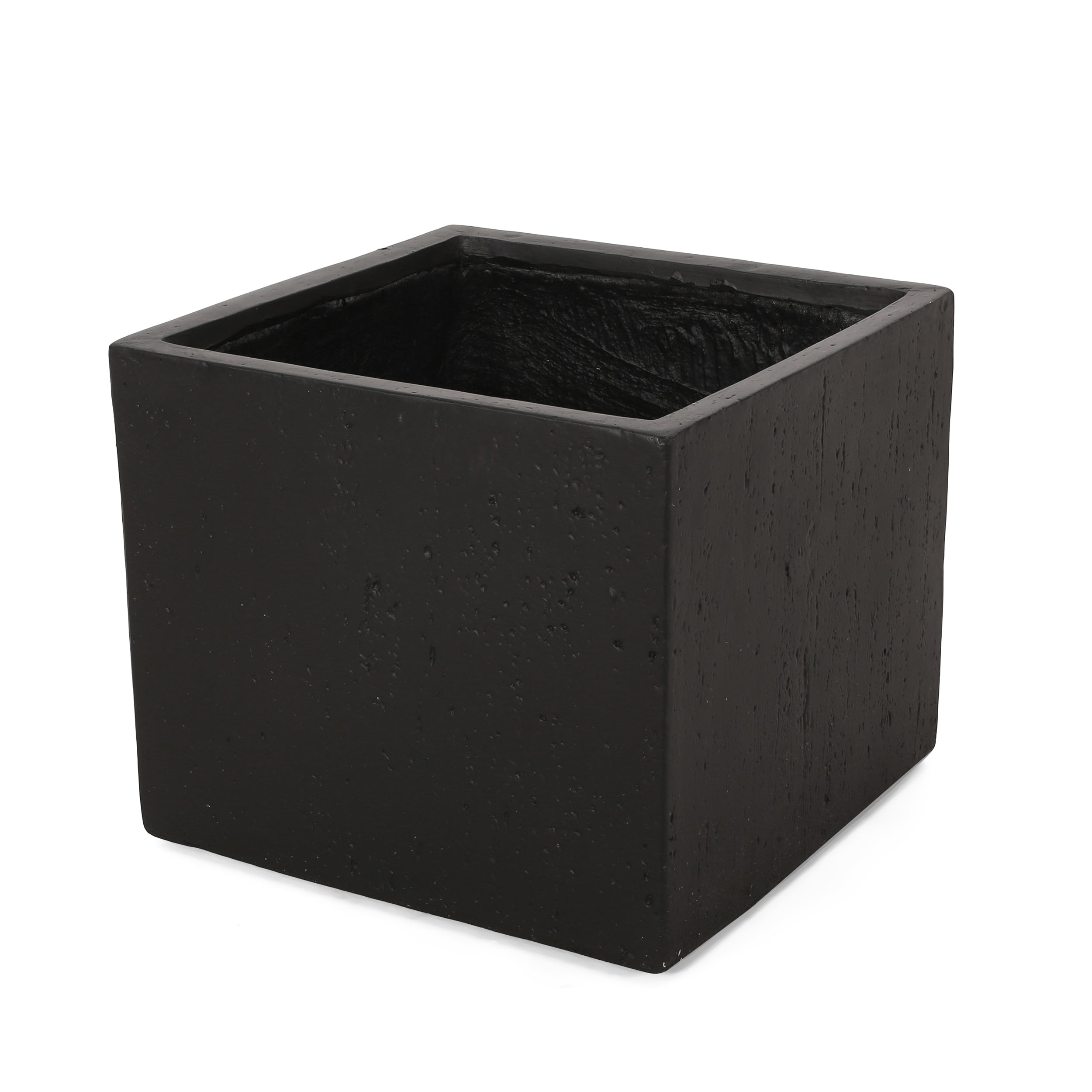 Fardeen Outdoor Modern Cast Stone Square Planters (Set of 2)