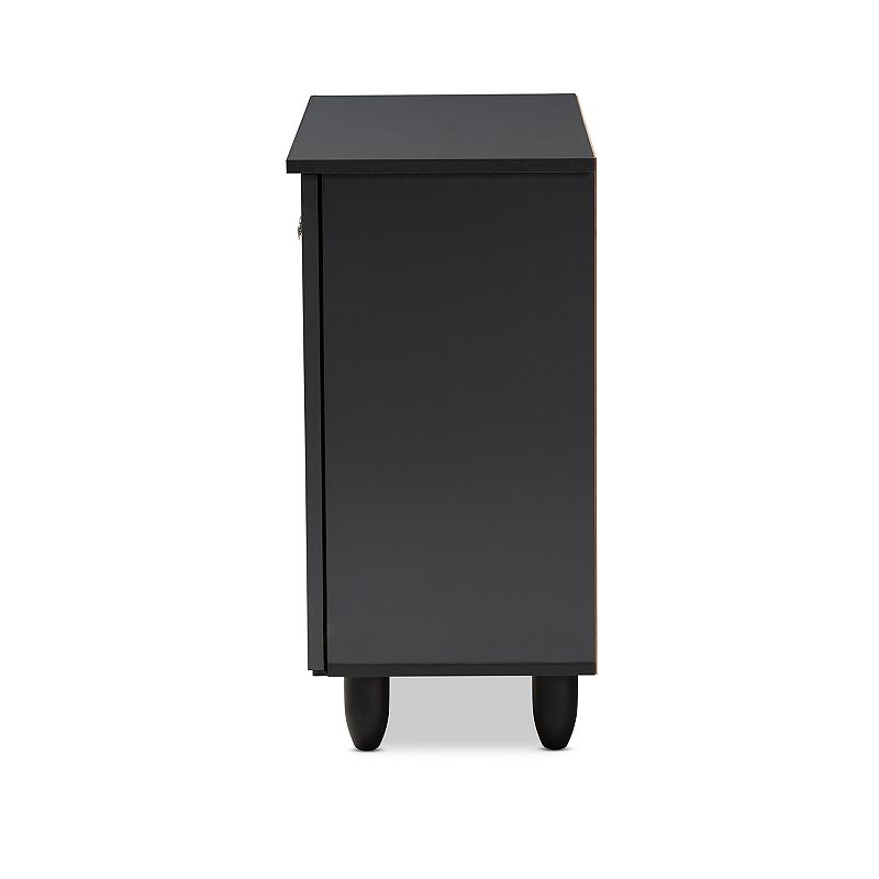 Baxton Studio Winda Charcoal Shoe Cabinet