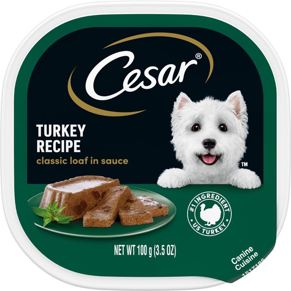 Cesar Classic Loaf in Sauce Turkey Recipe Dog Food Trays