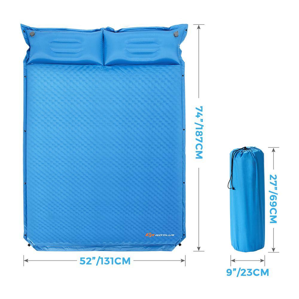 Costway Self-Inflating Camping Mat Outdoor Sleeping Pad with Pillows Bag for Camping OP70722