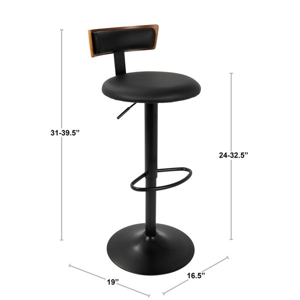 LumiSource Weller Contemporary Adjustable Bar Stool