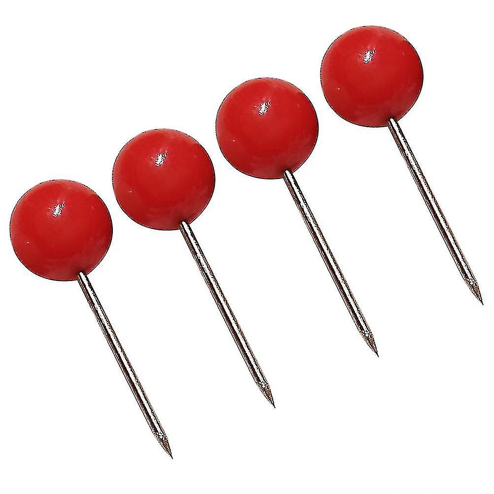 500pcs Push Round Ball Head Map Tacks With Stainless Point For Office Home Crafts Diy Marking (red)