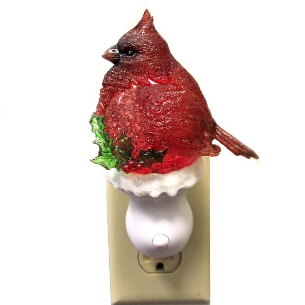 Christmas Cardinal Swirl Nightlight One Night Light 7 5 Inches Electric Holly 160193 Plastic Red