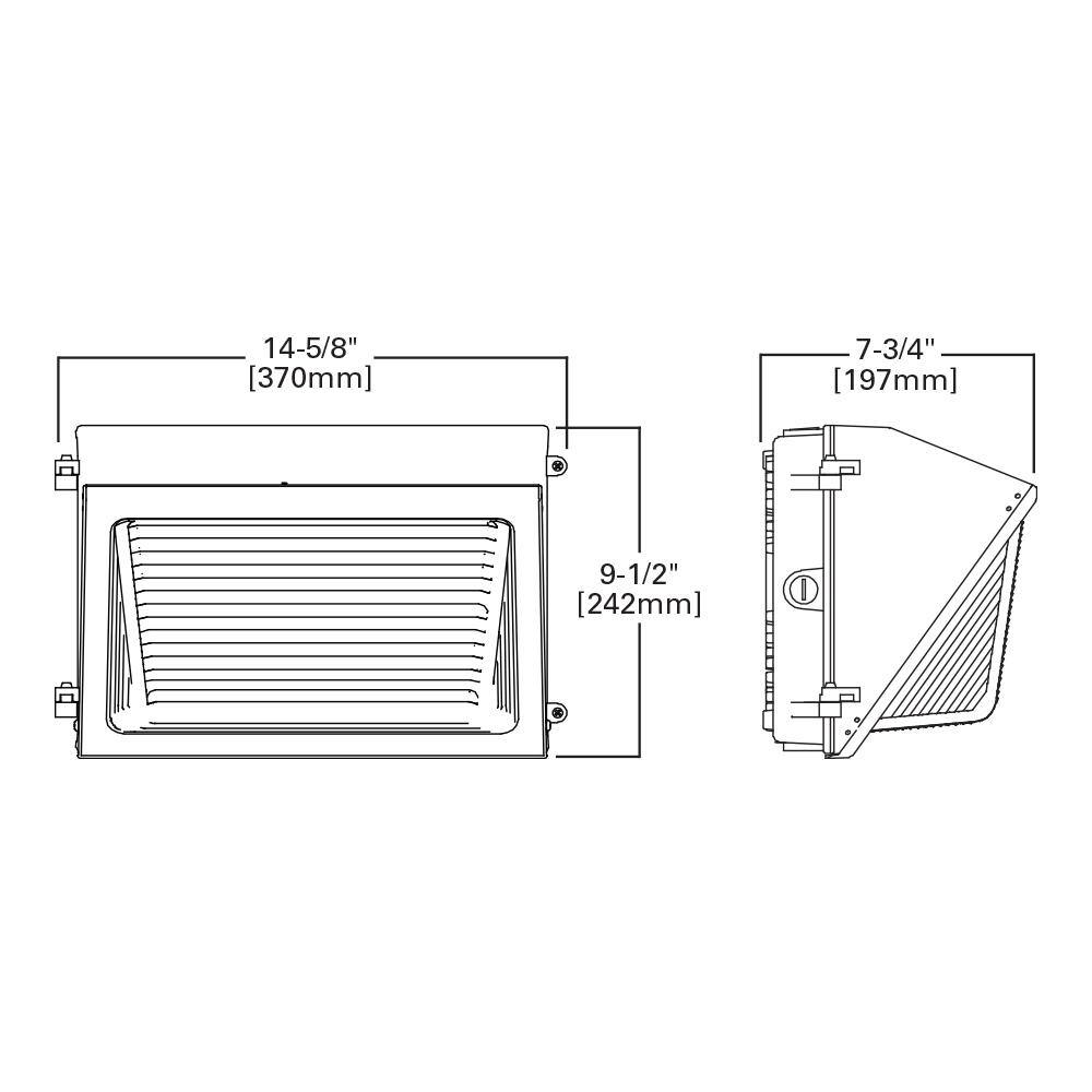 Lumark WP 250-Watt Equivalent Integrated LED Bronze Dusk to Dawn Wall Pack Light 5000K WPMLED25S