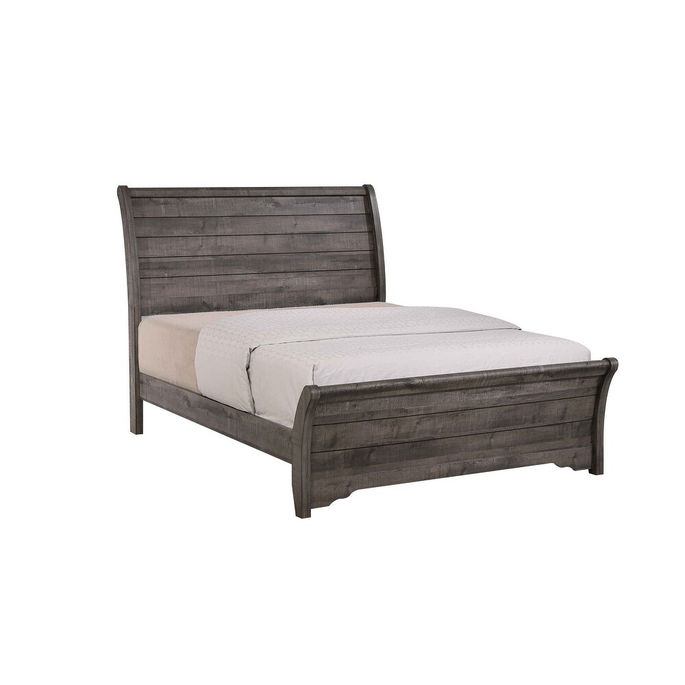 Marilyne 4 Piece Gray Upholstered Sleigh Bedroom Set