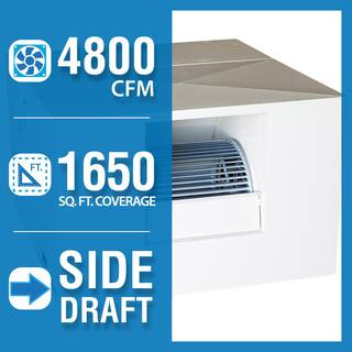 Hessaire 4800 CFM Side-Draft Rigid Media 8 in. Evaporative Cooler 1800 sq. ft. (Motor not Included) RM4808S