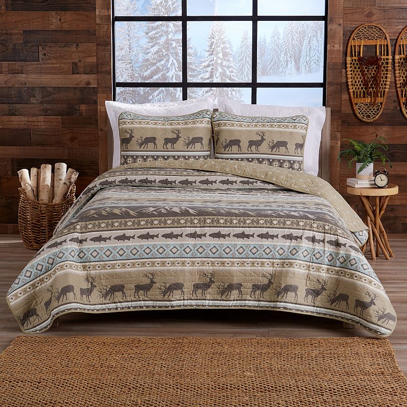 Madelinen? Yosemite Mahogany Striped Quilt Set with Shams