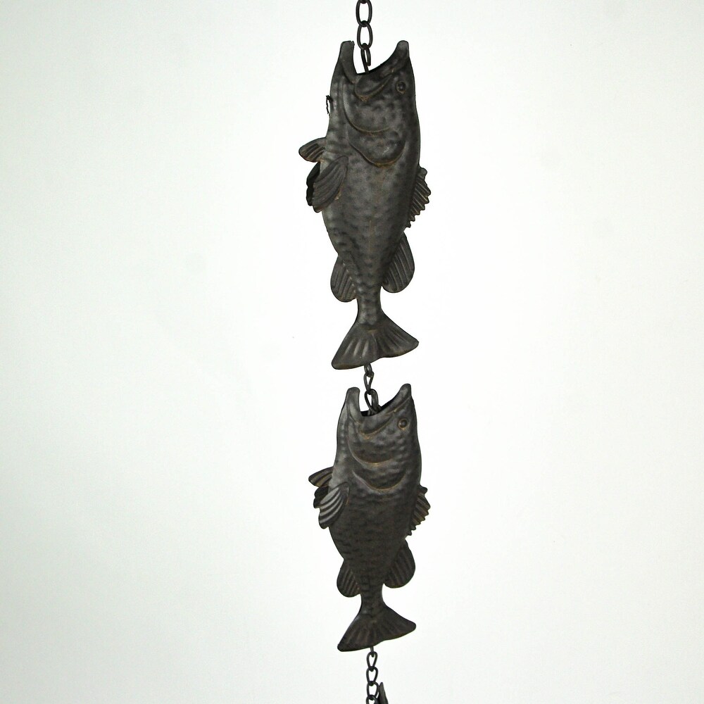 71 Inch Metal Fish Rain Chain Decorative Gutter Downspout Home Decor