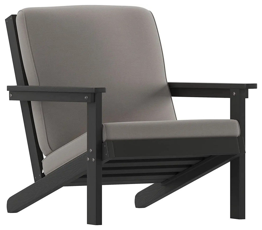 Outdoor Lounge Chair  Plastic Frame With Cushioned Slanted Seat   Transitional   Outdoor Lounge Chairs   by Decor Love  Houzz