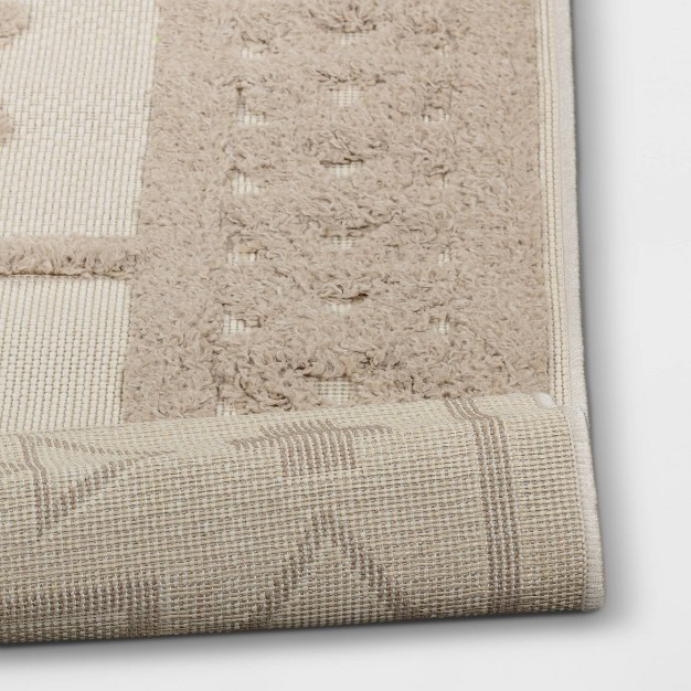 Outdoor Rug Tufted Geo Cream