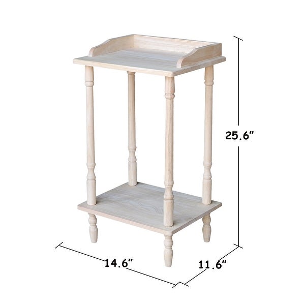 Single-shelf Unfinished Solid Parawood Phone Stand