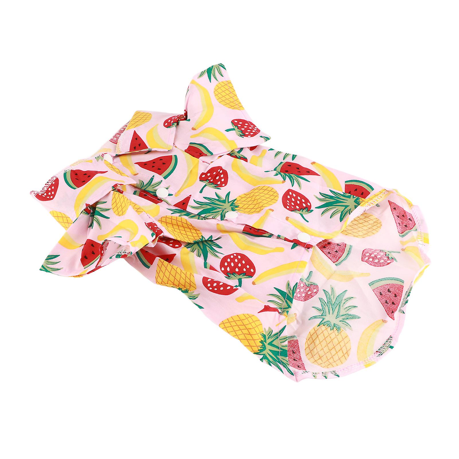 Dog Fruit Print Shirt Breathable Cool Fashionable Cute Pet Clothes for Spring Summer XL