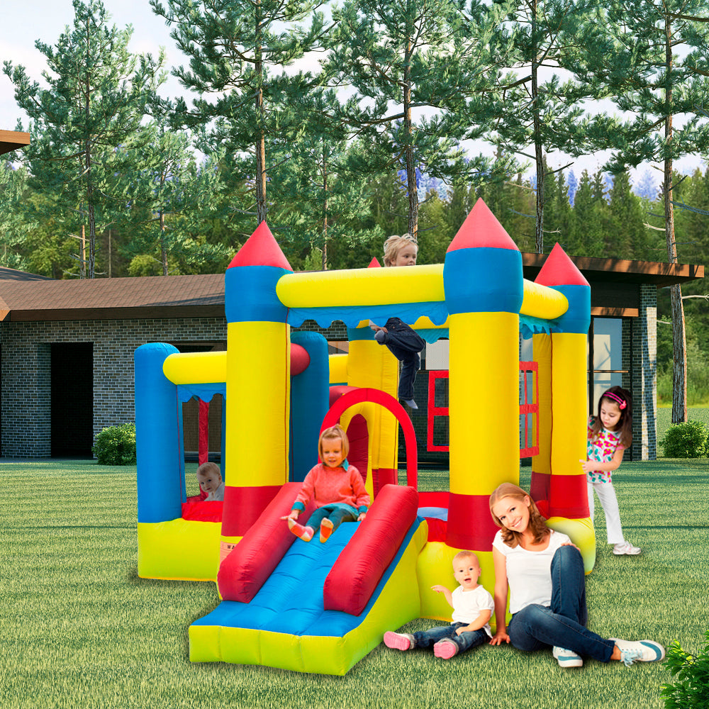 Summer children's inflatable bounce house, 420D thick Oxford cloth bouncy castle, with blower, suitable for children to play