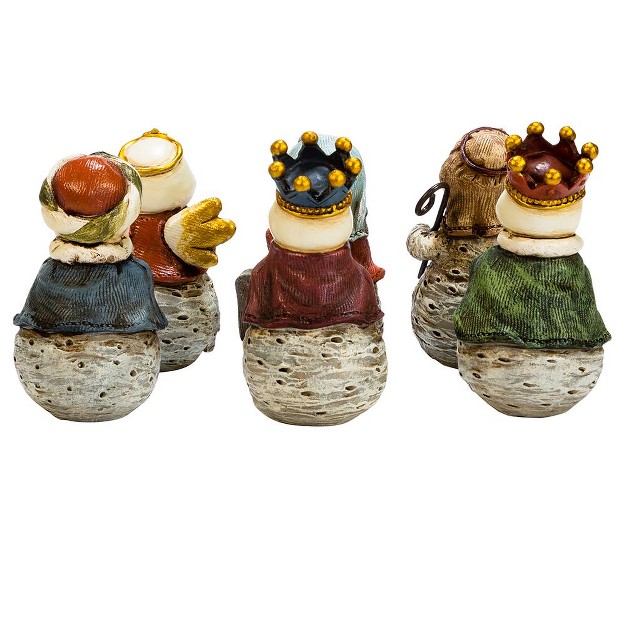 Resin Snowman Nativity Table Piece 7 Piece Set