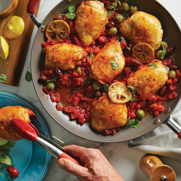 Open Skillet With Helper Handle Cranberry Red