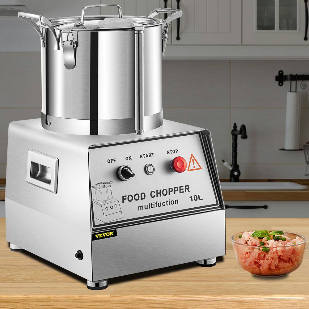 VEVOR 42-Cup Capacity Commercial Food Processor Grain Mill Electric Food Cutter 1400 RPM Stainless Steel Food Processor FSJQS810QSJ10L001V1