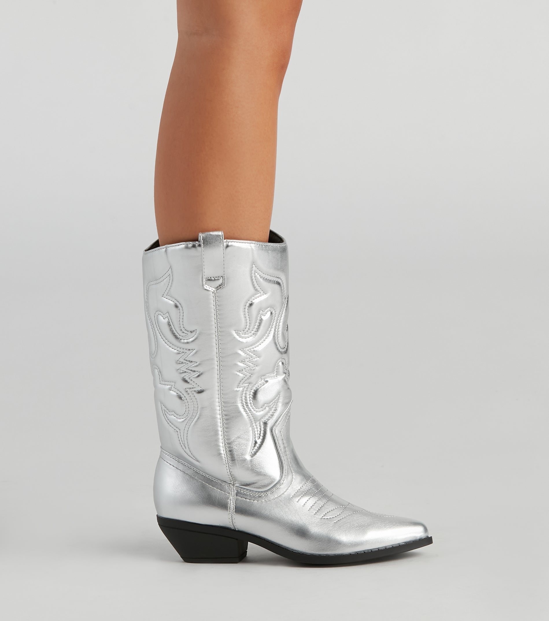 Major Glam Metallic Cowboy Boots