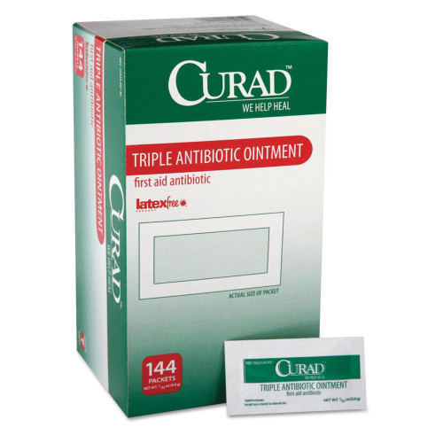 Curad Triple Antibiotic Ointment， 0.9 g Foil Packet， 144/Box (CUR001209)